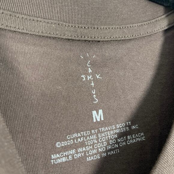 Cactus Jack Fragment Hiroshi Fujiwara Travis Scott Brown Graphic Tee Size M - Picture 6 of 6